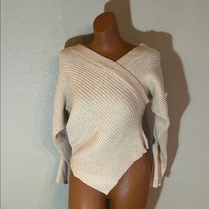 SHEIN Cream V-Neck Women's Sweater